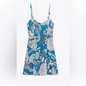 Zara Blue Floral Slip Dress